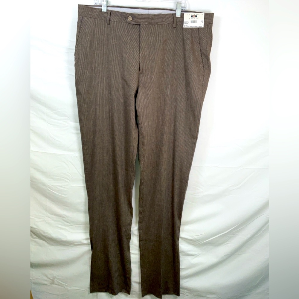 NWT Joseph Abboud Heritage Nova Fides Linen Blend Dress Pants Sand Sz 40 raw hem